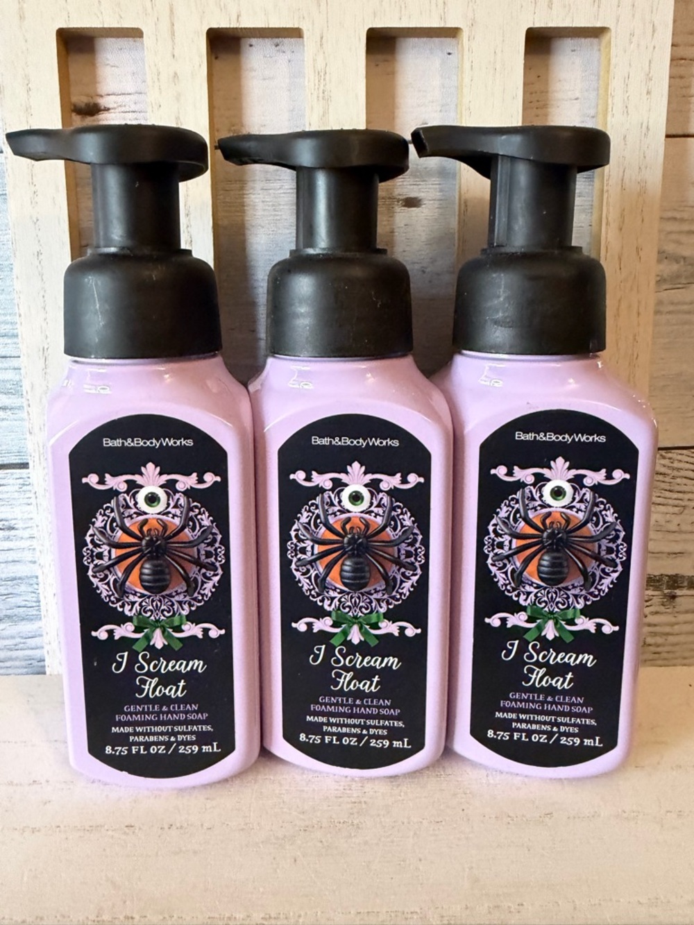 Bath & Body Works Halloween I SCREAM FLOAT Gentle Foaming Hand Soap Lot Set X3
